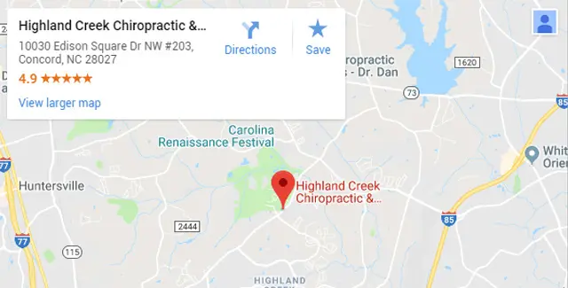 Concord NC Chiropractic Map